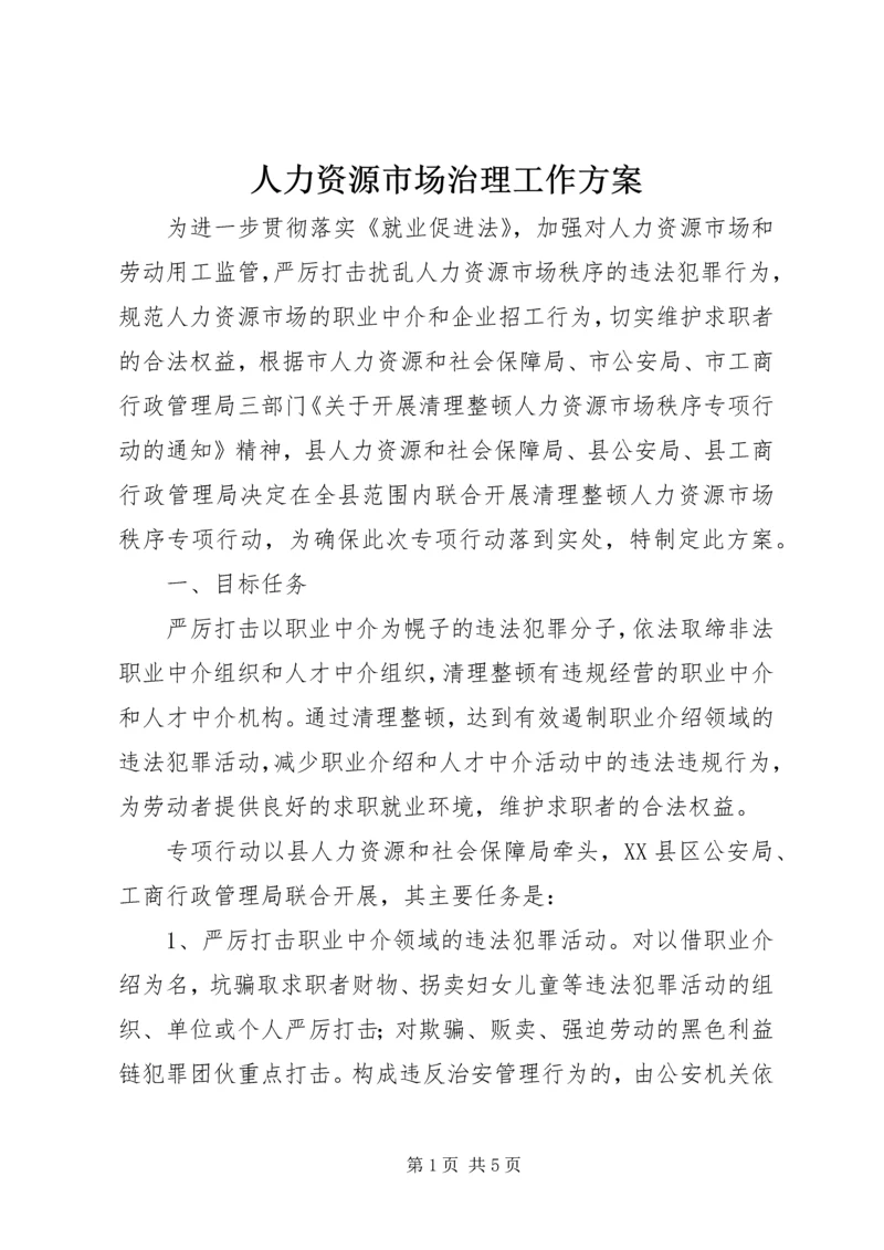 人力资源市场治理工作方案.docx