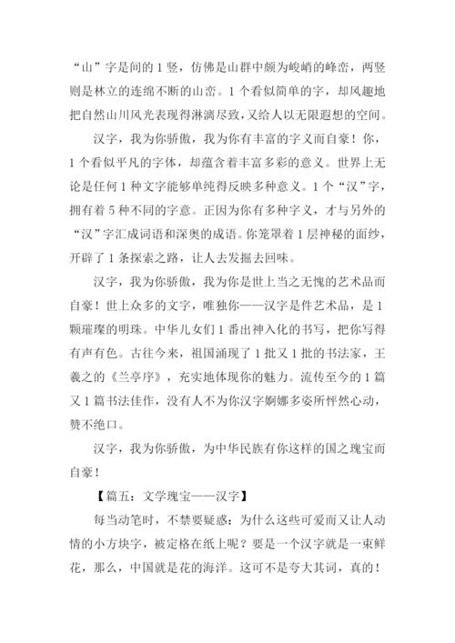 关于汉字的作文.docx