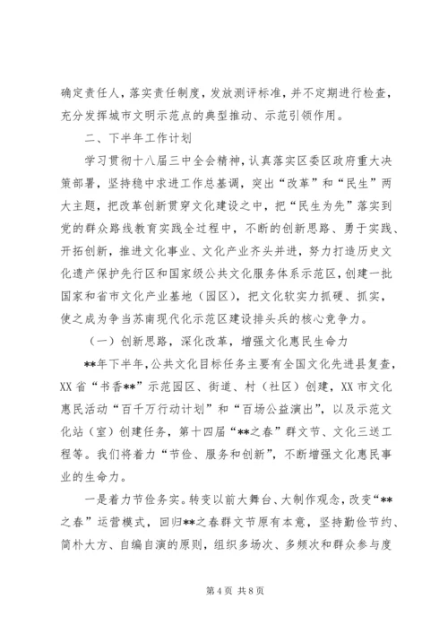 文广局上半年工作总结和下半年工作安排_1.docx