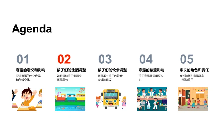 寒露季儿童保健讲解PPT模板