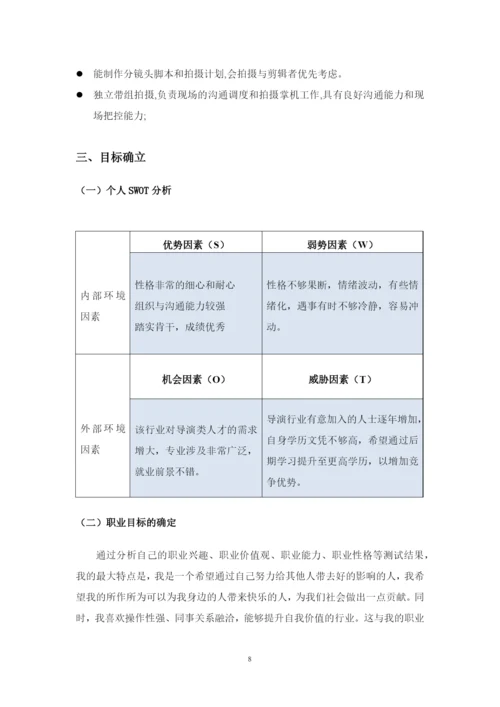 13页6300字广播电视编导专业职业生涯规划.docx