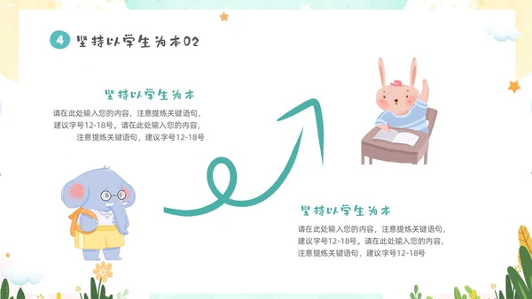 绿色清新卡通儿童教师幼儿园说课PPT说课稿