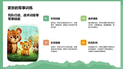 绿色商务风军训风采记录与展示PPT模板