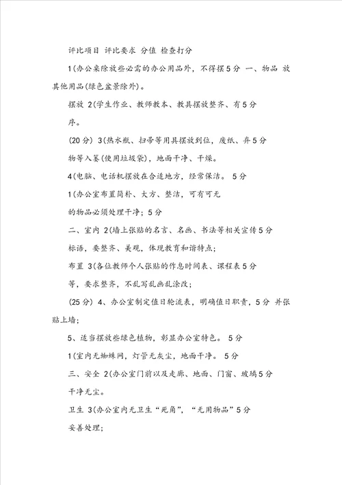 关于教师文明办公室评比方案