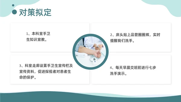 商务风提高手卫生依从性QCC知识培训品管圈医疗质量管理品管圈