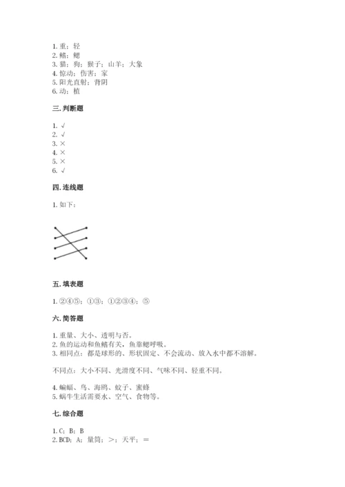 教科版一年级下册科学期末测试卷精品及答案.docx
