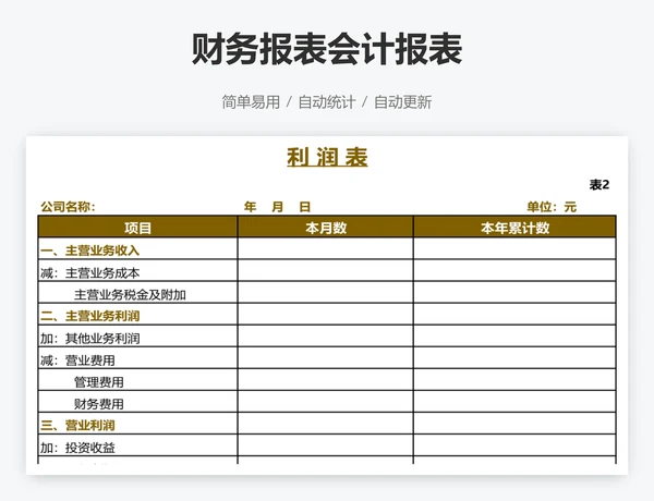 财务报表会计报表