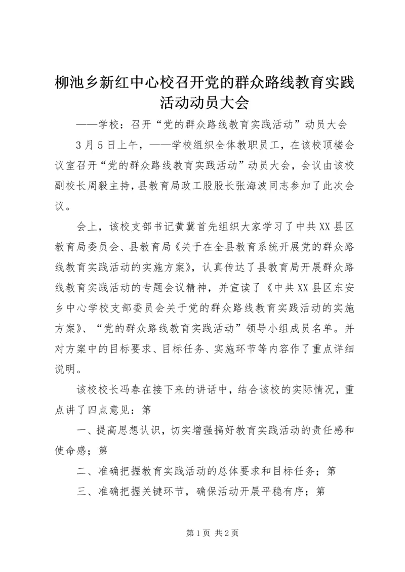 柳池乡新红中心校召开党的群众路线教育实践活动动员大会.docx