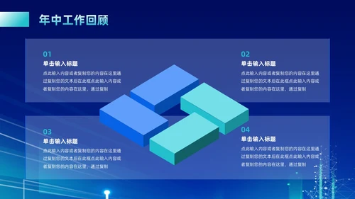 蓝色绿色科技风年中工作总结汇报ppt模板年中总结