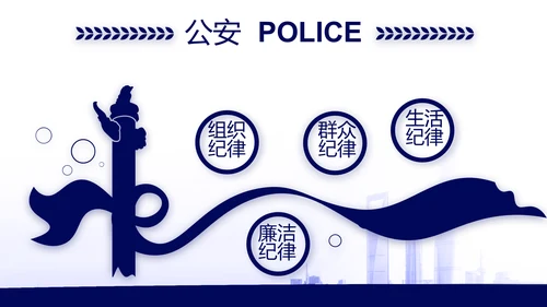 蓝色公安机关工作汇报动态PPT模板