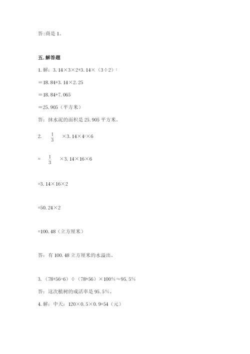 苏教版六年级下册数学期中测试卷精品【典型题】.docx