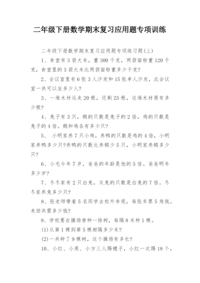 二年级下册数学期末复习应用题专项训练.docx
