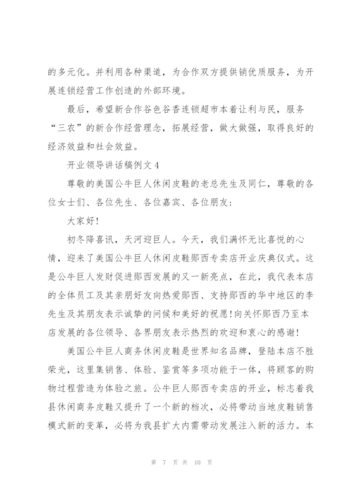 开业领导讲话稿例文五篇.docx
