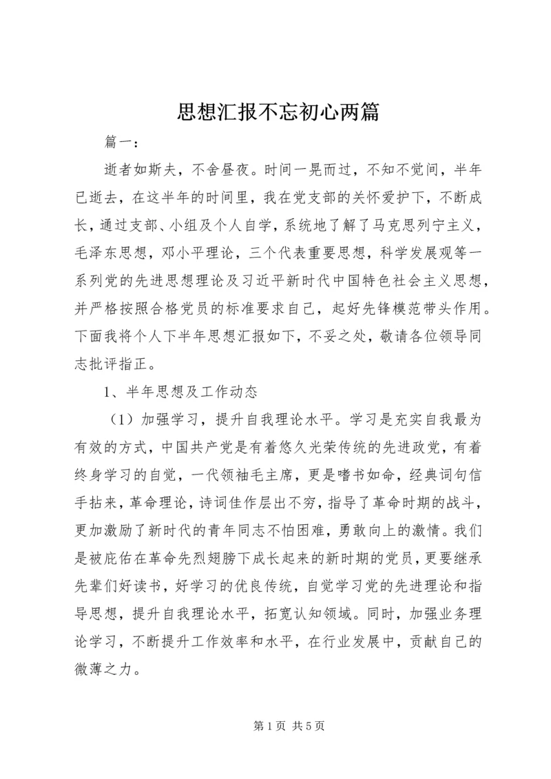 思想汇报不忘初心两篇.docx