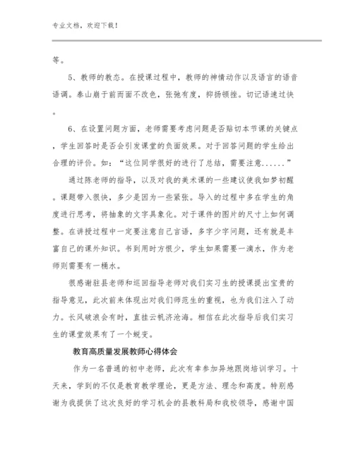 2024教育高质量发展教师心得体会例文9篇.docx