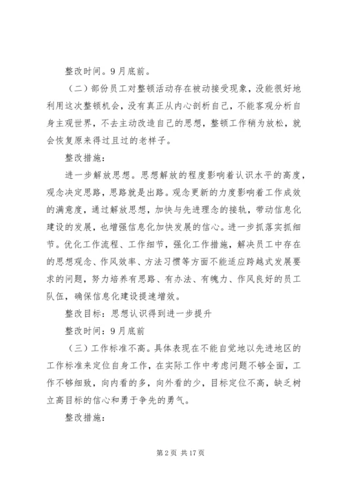 信息科“作风整顿”活动整改措施.docx