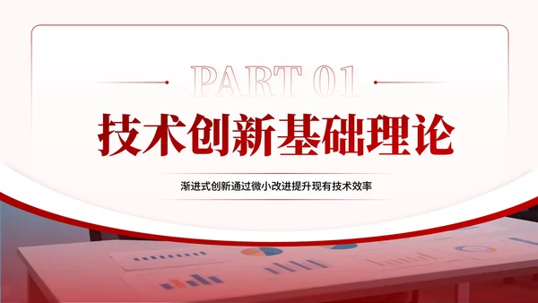 红色简约风技术创新研发文献汇报PPT模板