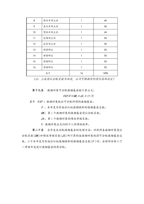 中高层管理人员分红权激励制度实施细则【高管人员和业务技术骨干激励】.docx