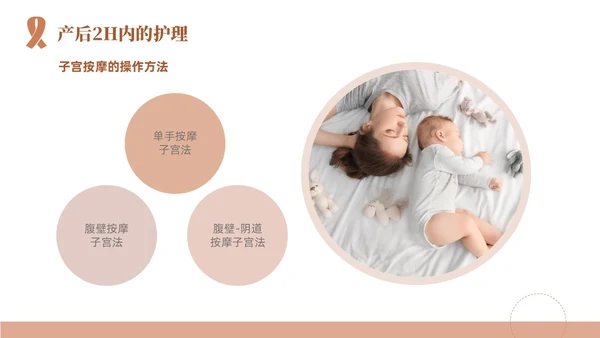 粉色简约线条风产后护理培训医学妇产科PPT