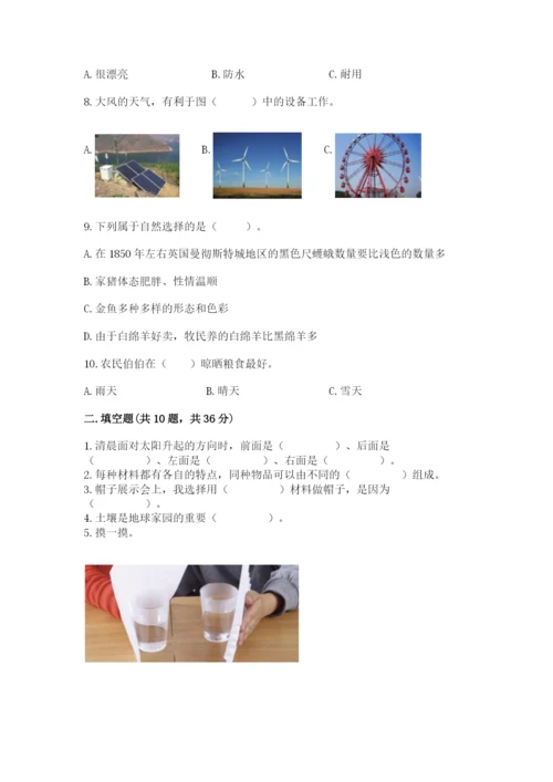 教科版二年级上册科学期末考试试卷含答案（考试直接用）.docx