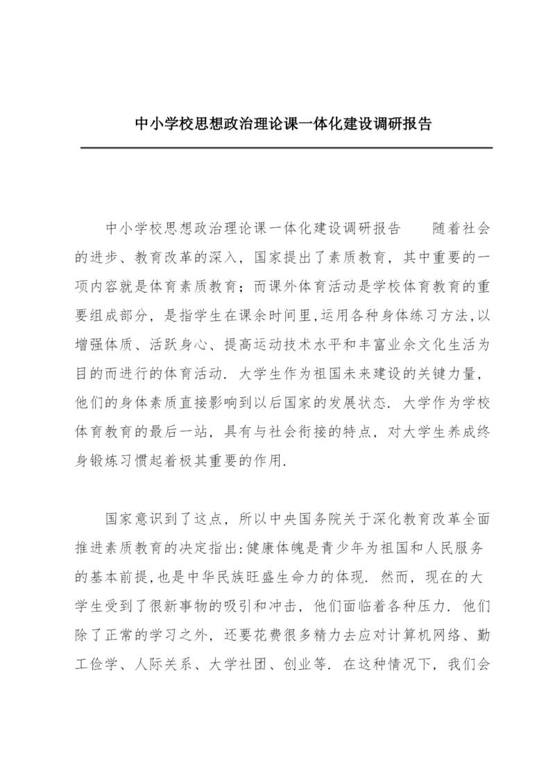 中小学校思想政治理论课一体化建设调研报告.docx