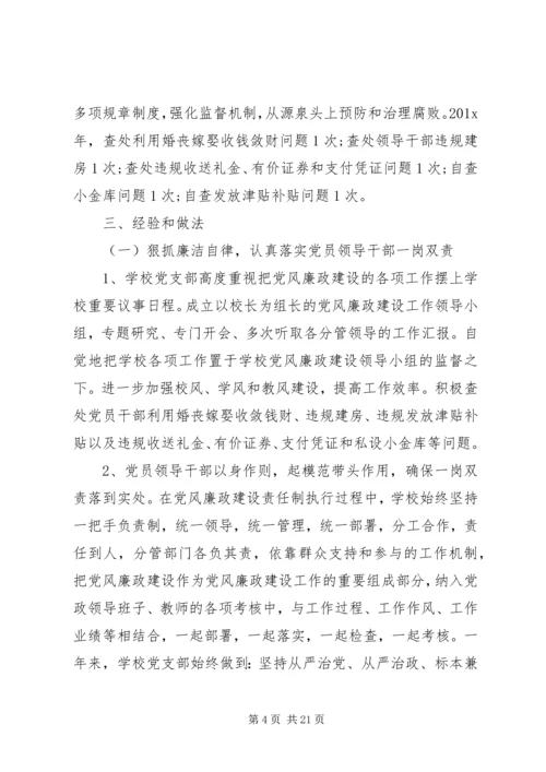 学校落实党风廉政建设自查报告 (2).docx