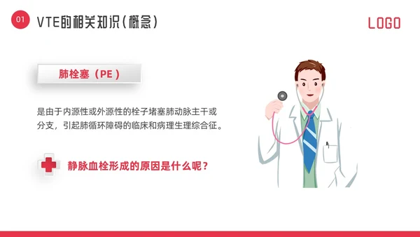 红色微立体vte的预防及护理PPT模板宣传PPT动态PPT护理查房