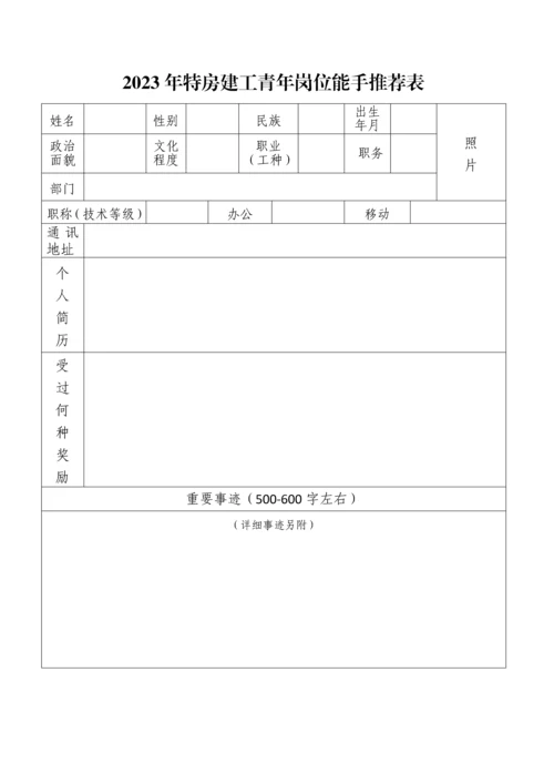 特房建工公司五四青年岗位能手评先评优方案.docx