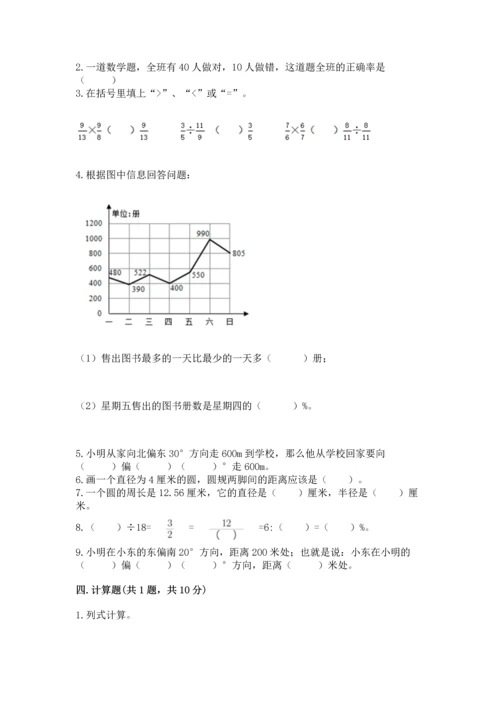 人教版六年级上册数学期末测试卷附答案【黄金题型】.docx