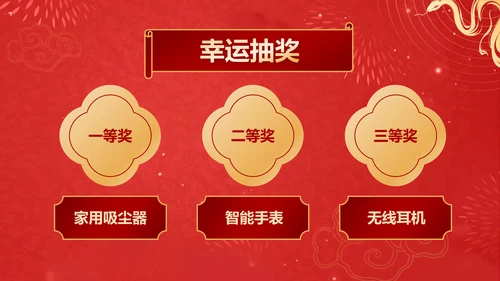 红色喜庆风2025年会节目表演PPT模板