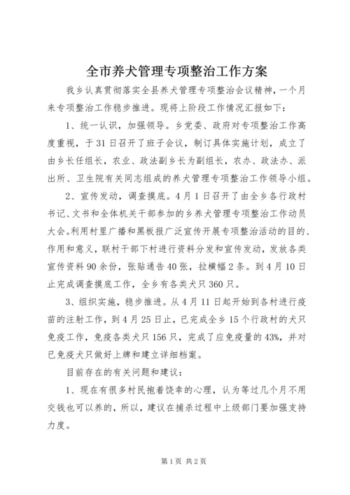 全市养犬管理专项整治工作方案.docx