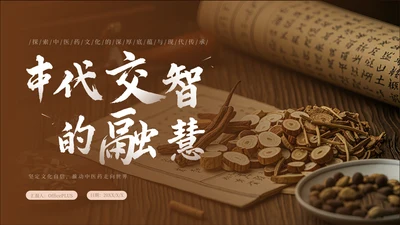 褐色中医药文化传承PPT模板