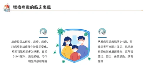 蓝色水彩简约插画猴痘传染病预防宣传PPT