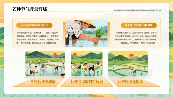 橙色古风二十四节气芒种节气PPT模板