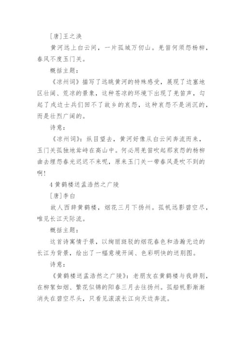 五年级语文下册古诗文复习重点(部编版).docx