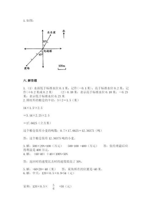 人教版六年级下册数学期末测试卷含答案【完整版】.docx