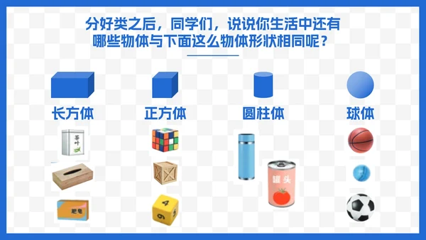 人教版一年级数学上册认识图形课件PPT模板