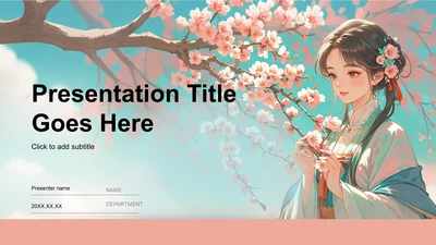粉色插画风教育培训PPT主题