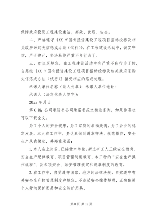 公司承诺书（共9篇）.docx