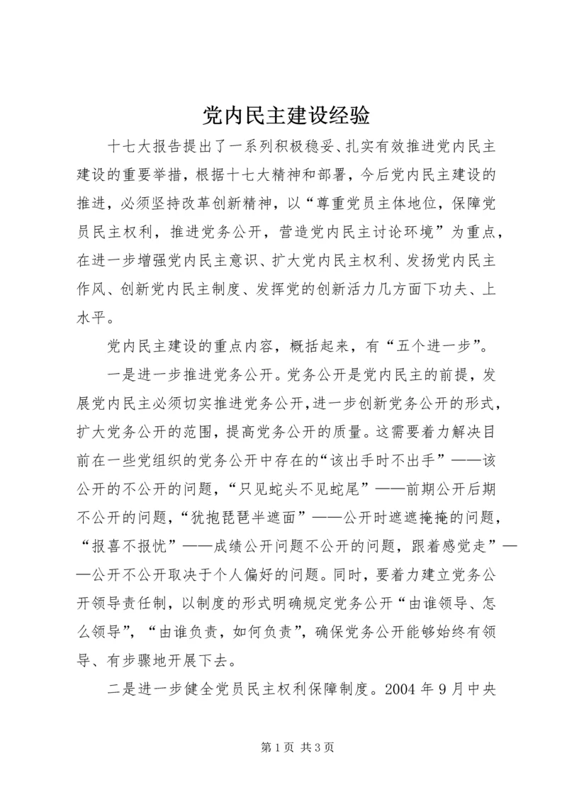 党内民主建设经验.docx