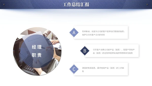 蓝色简约创意牛仔布质感工作总结工作汇报ppt模板