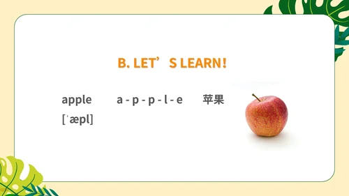 小清新英语《Fruit》教学课件PPT模板