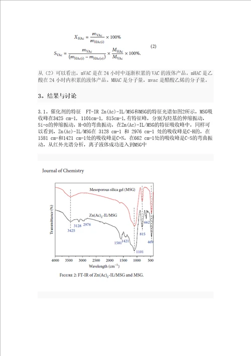 醋酸乙烯合成催化剂：醋酸离子溶液中的介孔材料上的固态醋酸锌翻译