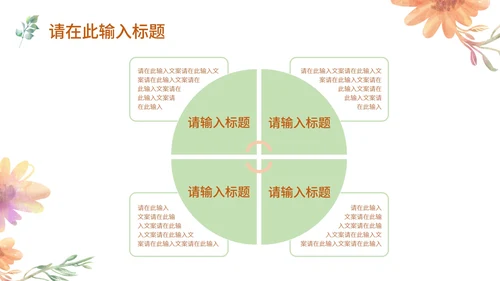 水彩风浅色系花草年度总结PPT模板