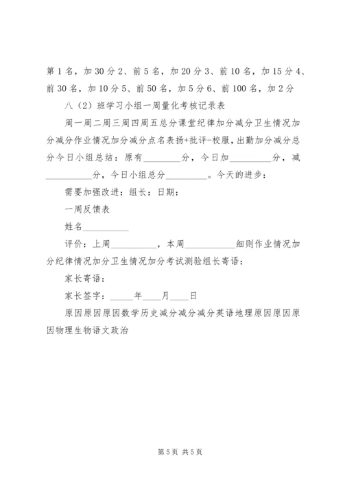 八(2)班学习小组评价标准及表格.docx