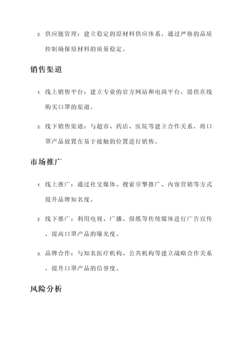 口罩公司项目策划书