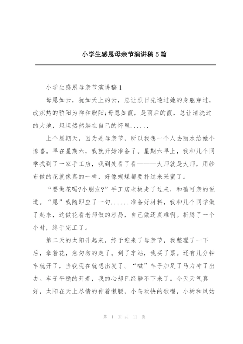小学生感恩母亲节演讲稿5篇.docx