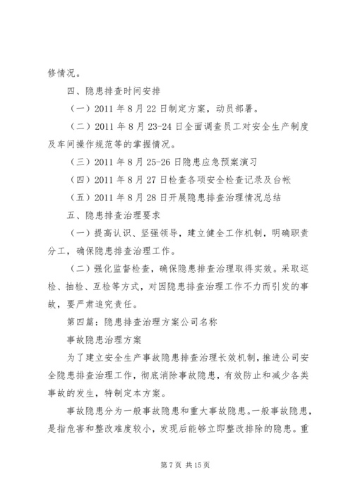 隐患排查治理方案20XX年.docx
