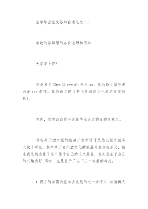 法学毕业论文答辩自述.docx