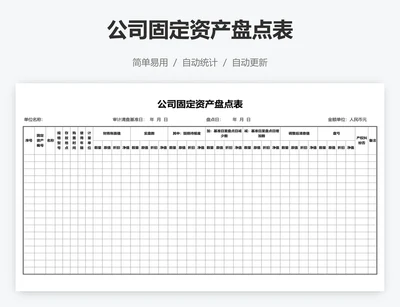 公司固定资产盘点表